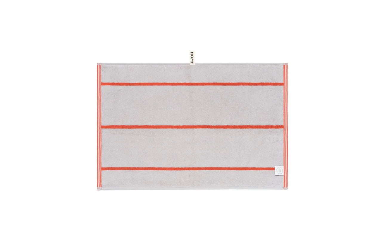 Loop Home HAND TOWEL - TERRACOTTA/STONE - PINSTRIPE
