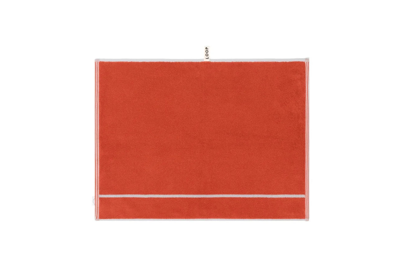 Loop Home BATH MAT - TERRACOTTA/STONE - PINSTRIPE