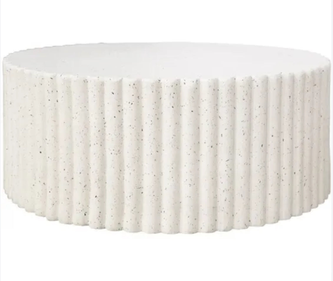 Pre Order Ribbed Mgo Coffee Table White Fleck