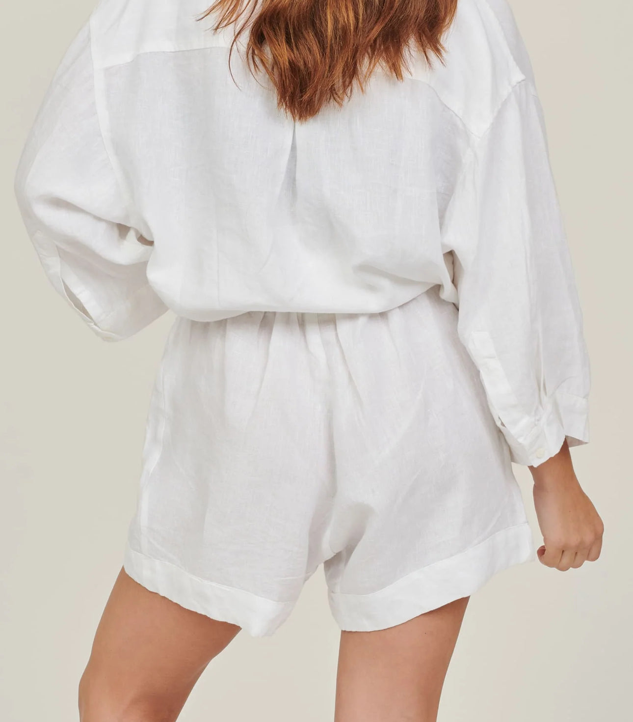 C&G Linen Shorts White Large