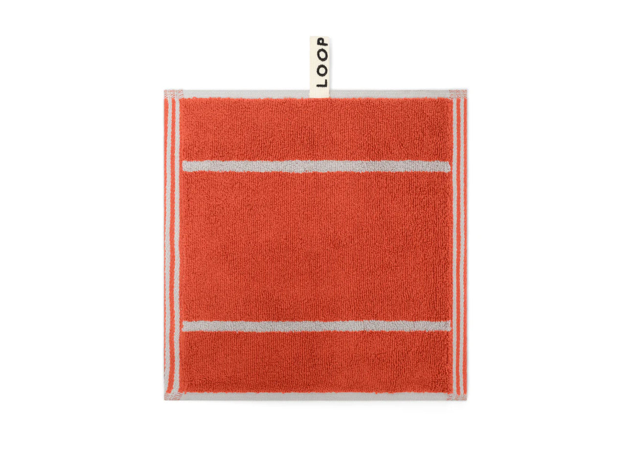 Loop Home FACE TOWEL - TERRACOTTA/STONE - PINSTRIPE