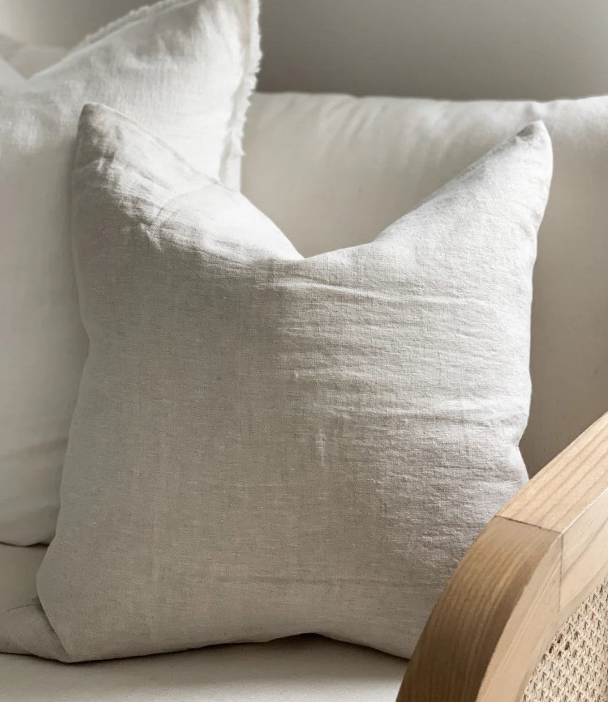 Feather & Oak Linen Standard Cushion - Flax