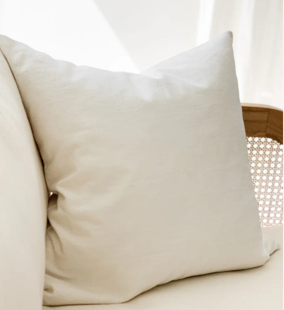 Feather & Oak Ramie Standard Cushion - Chalk