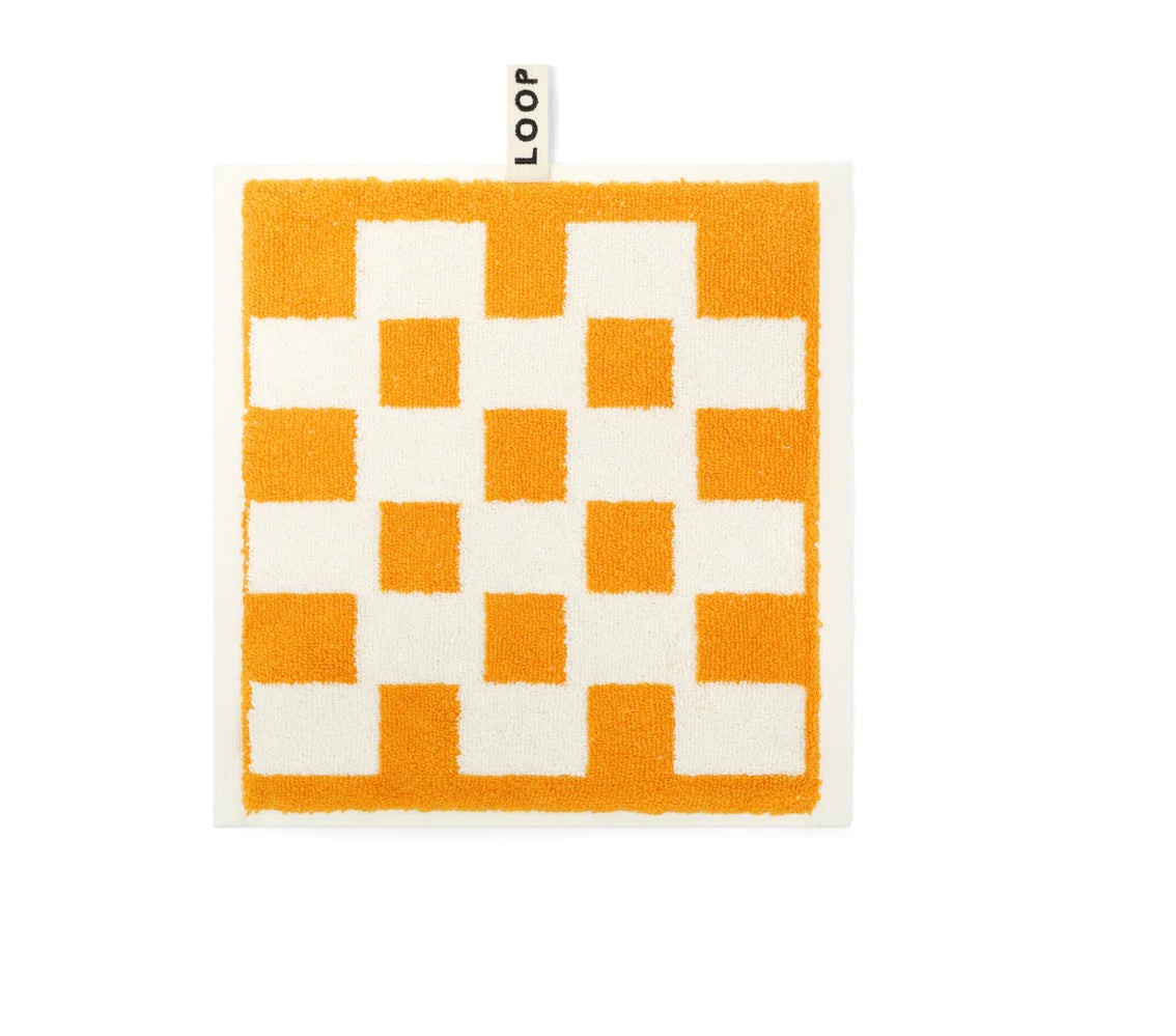 Loop Home FACE TOWEL - SAFFRON/IVORY - BRICK