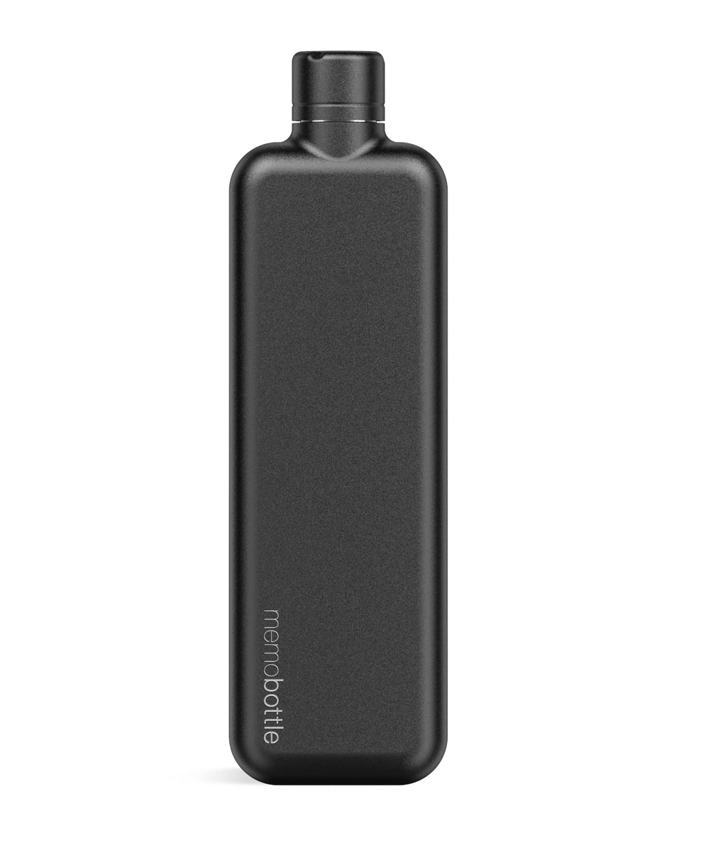 Memo Bottle Slim Stainless Steel Black 600ml