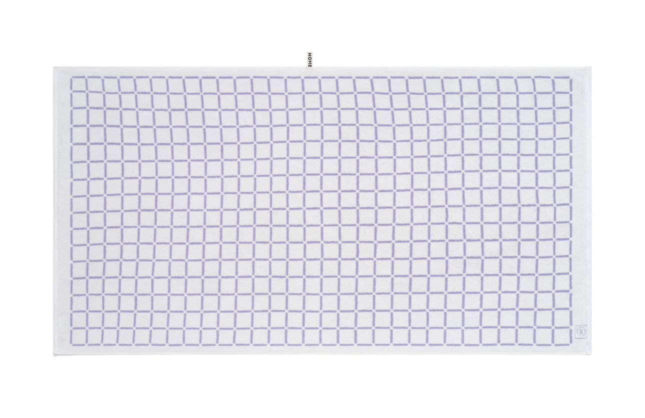 Loop Home BATH SHEET - LILAC/IVORY - GRID