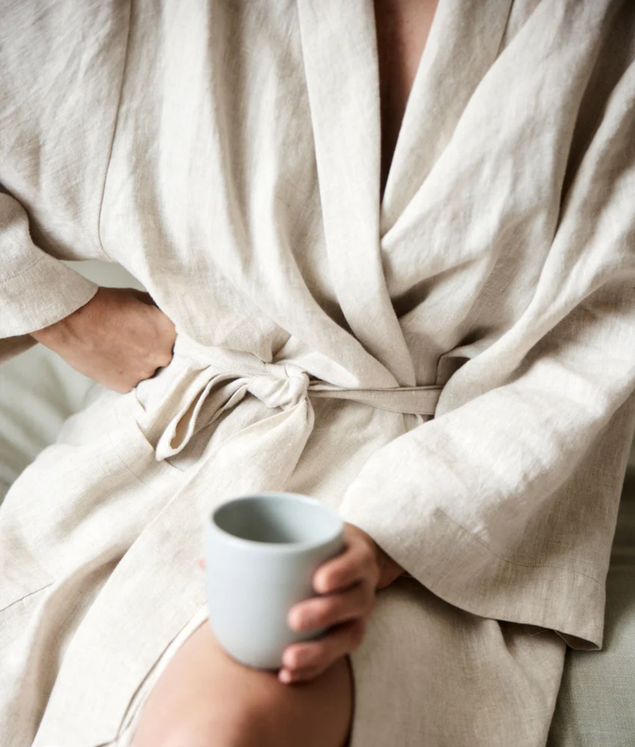 Cultiver Linen Robe - Natural L/XL
