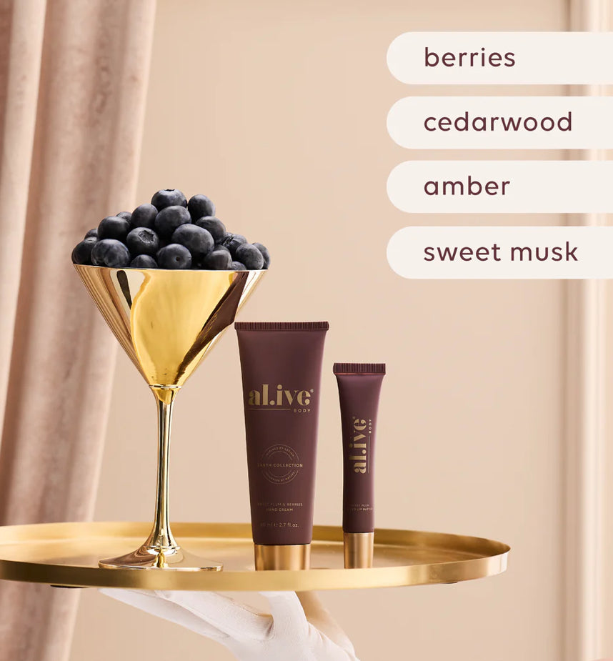 Al.ive Body
hand & lip gift set
SWEET PLUM & BERRIES