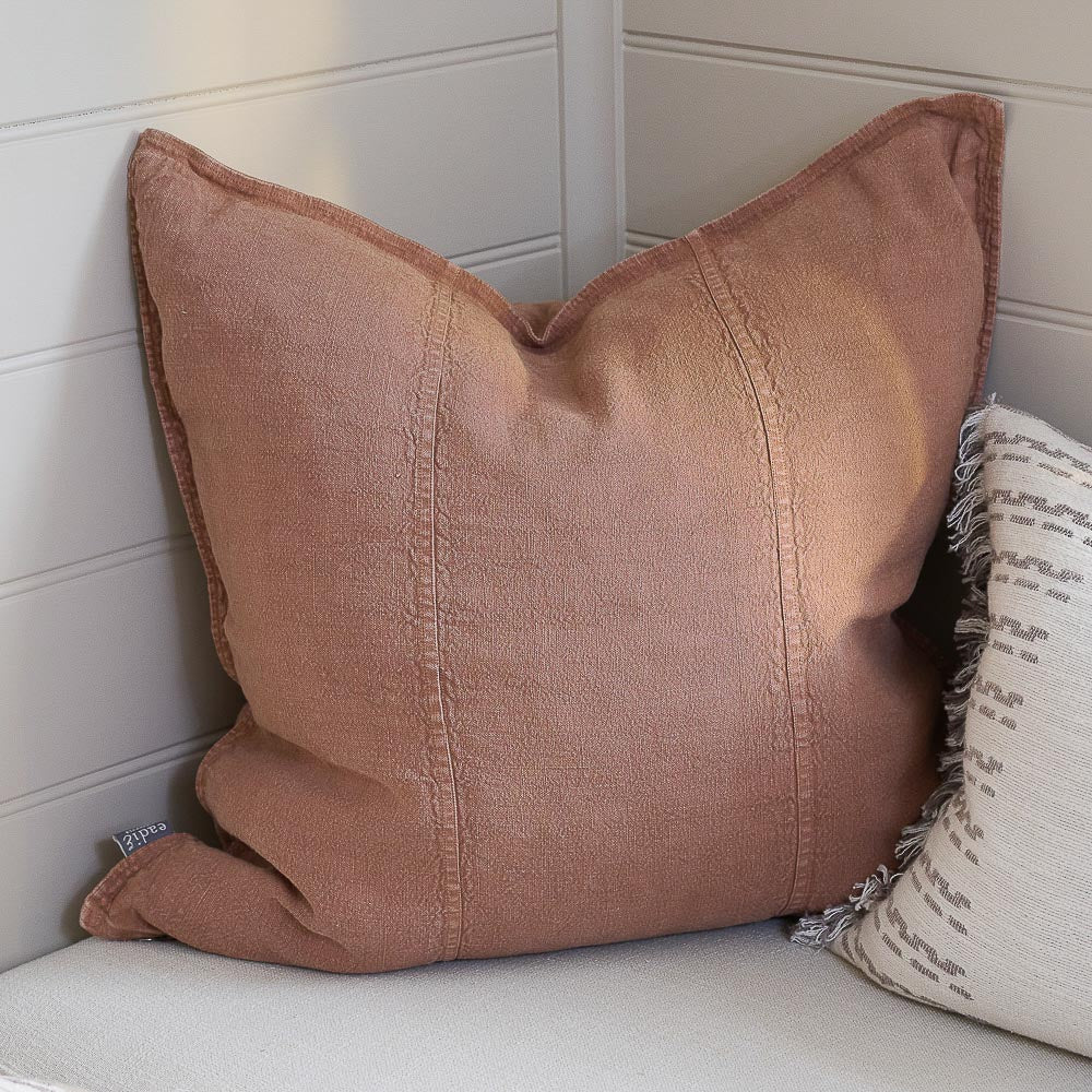 Eadie Luca Linen Cushion Clay 50cm