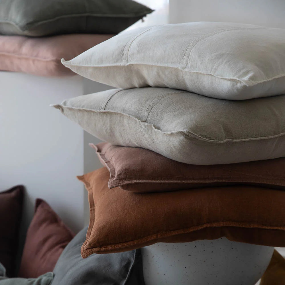 Eadie Luca Linen Cushion Clay 50cm