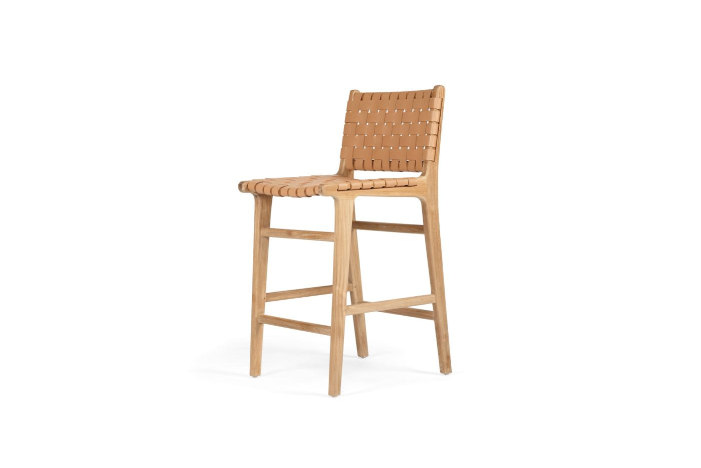 Pasadena Leather Counter Stool – Natural – Woven