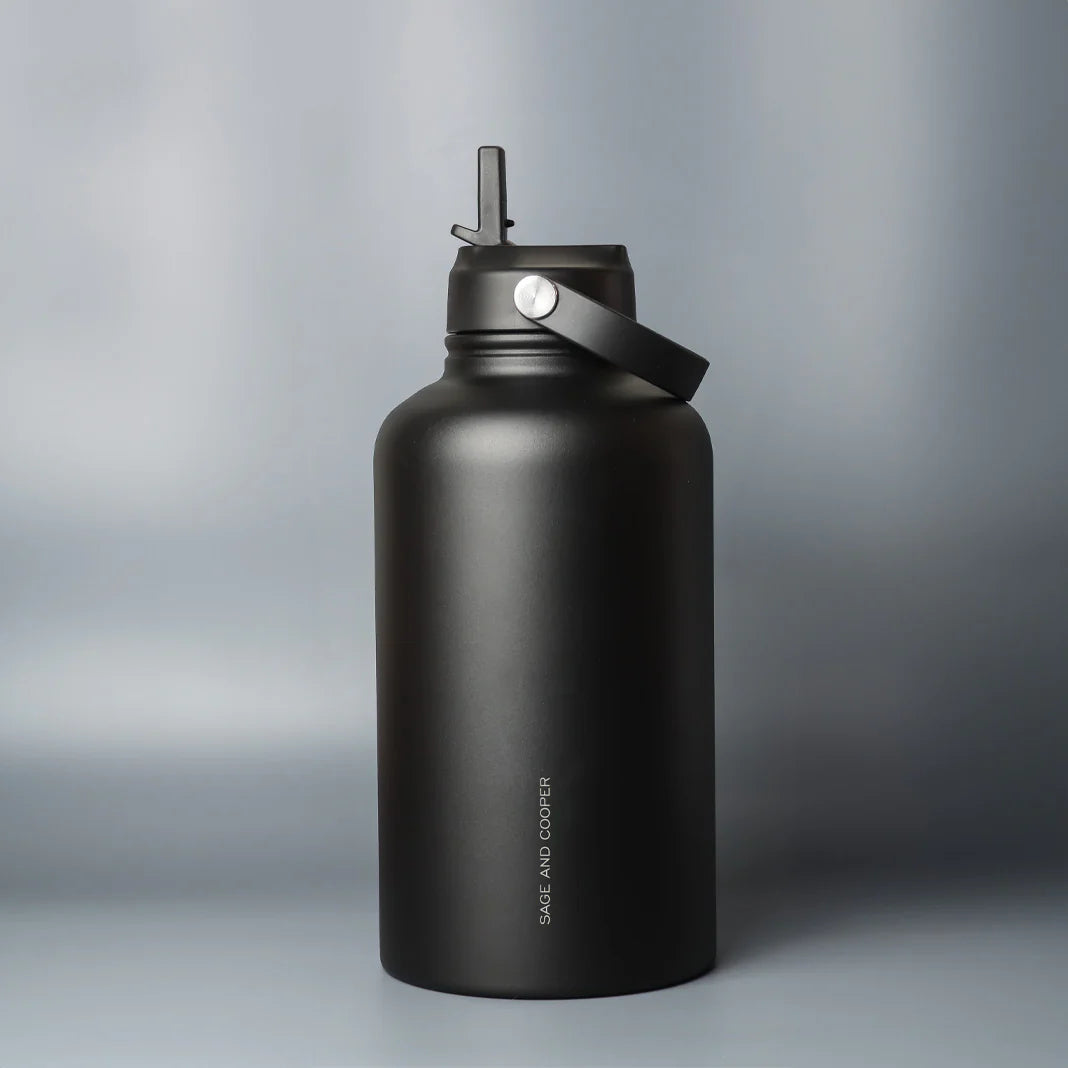 Sage & Cooper Insulated Drink Bottle Black 1.8L