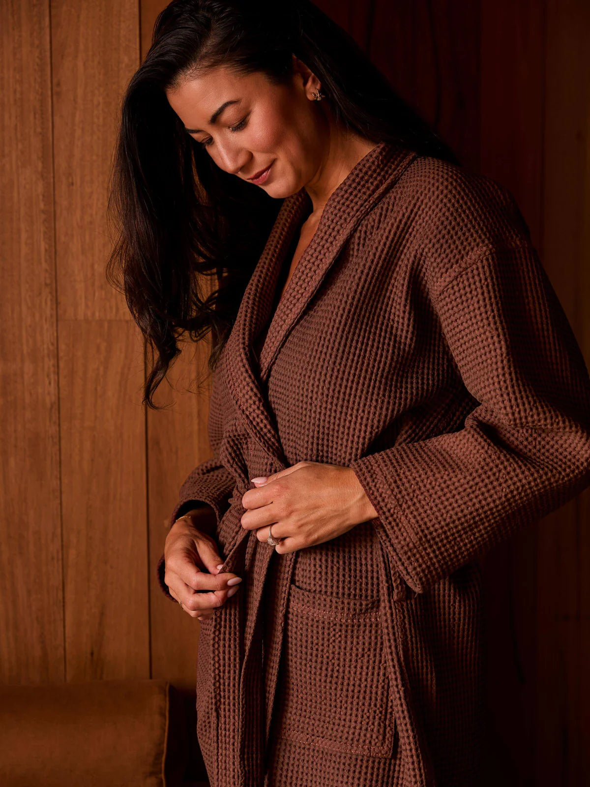 LM Home Spa Terracotta Waffle Bathrobe