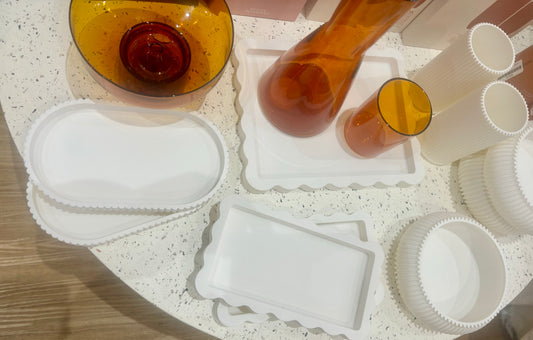 Printing Potters Wave Tray Large White