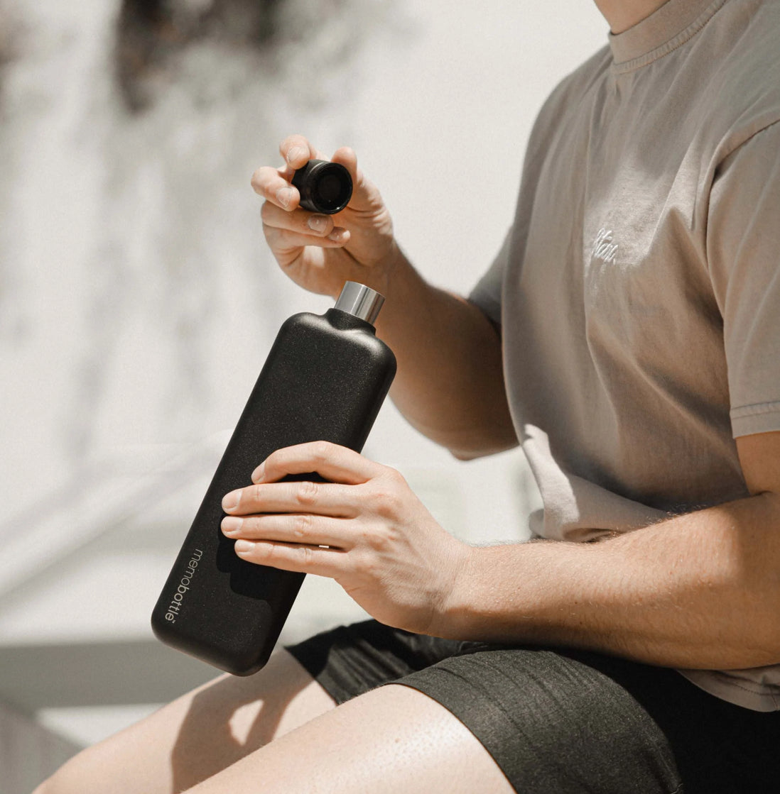 Memo Bottle Slim Stainless Steel Black 600ml