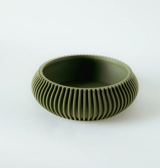 Printing Potters Ribbed Key Bowl Moss Green