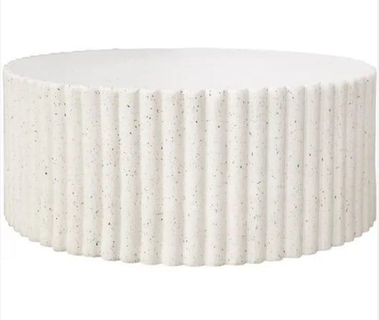 Pre Order Ribbed Mgo Coffee Table White Fleck