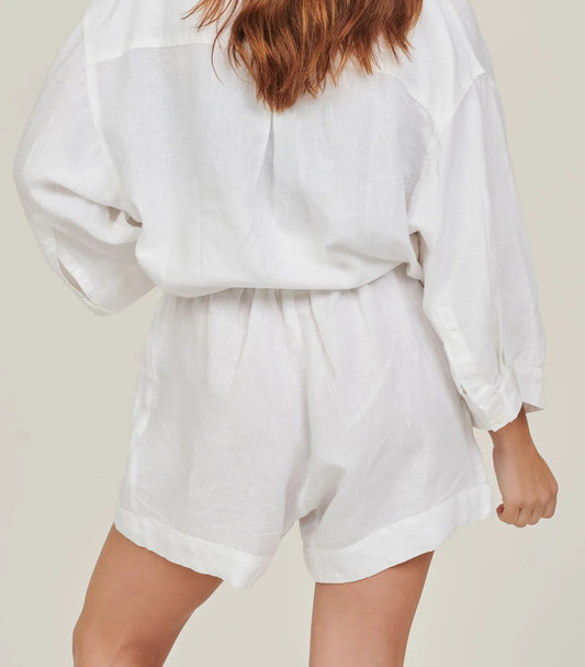 C&G Linen Shorts White Large