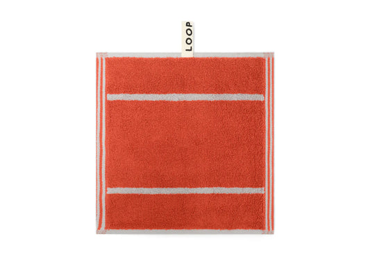 Loop Home FACE TOWEL - TERRACOTTA/STONE - PINSTRIPE