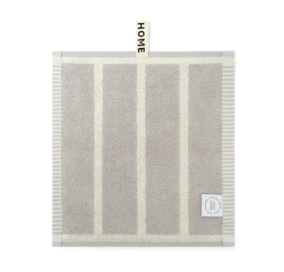 Loop Home FACE TOWEL - BUTTER/STONE - BOLD STRIPE