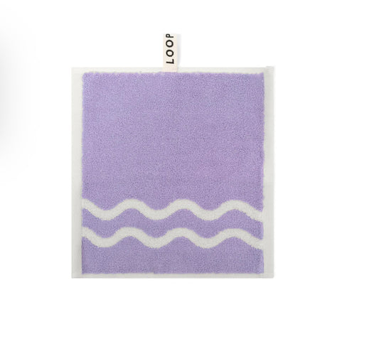 Loop Home FACE TOWEL - LILAC/IVORY - WAVE