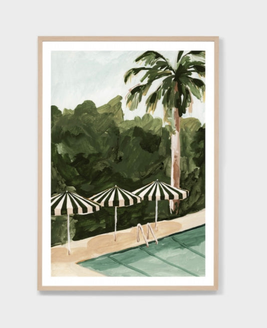 Resort Umbrellas Green Print 2