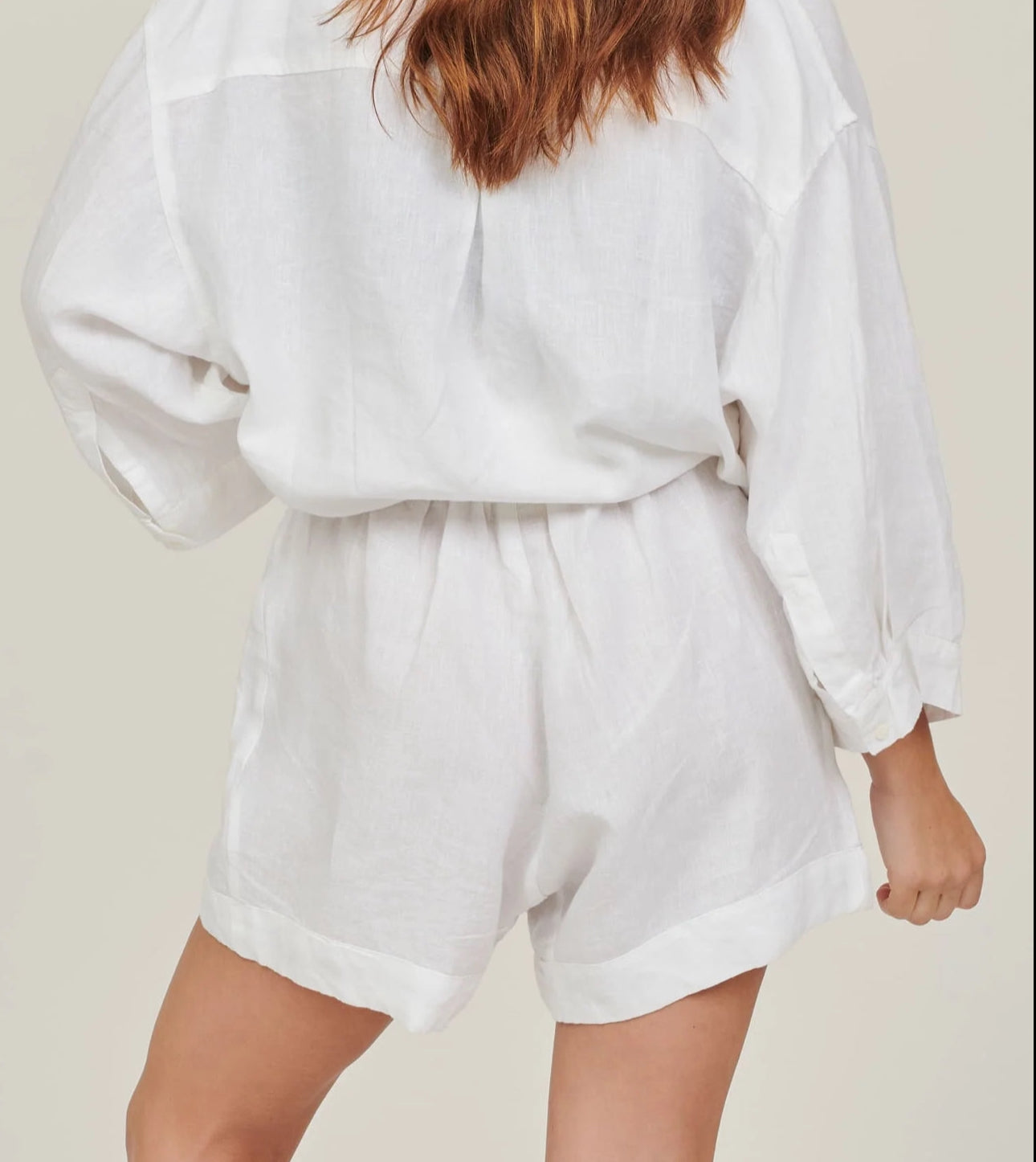 C&G Linen Shorts White Medium