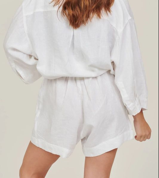 C&G Linen Shorts White Medium