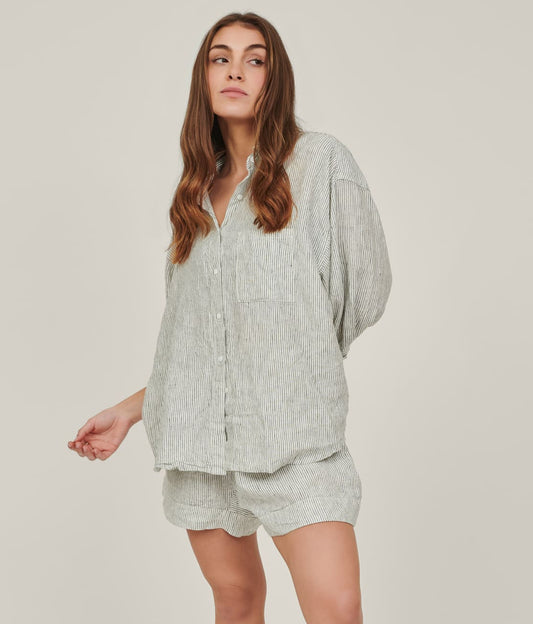 C&G Linen Pencil Stripe Shirt Large