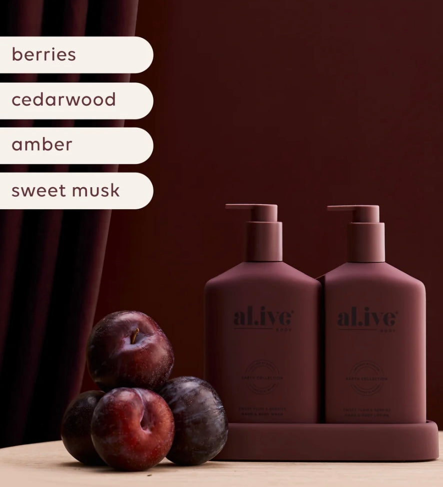 Al.ive Body transformative wash & lotion duo
SWEET PLUM & BERRIES