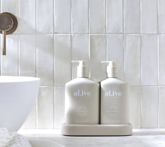 Al.ive Body wash & lotion duo set
SEA COTTON & COCONUT