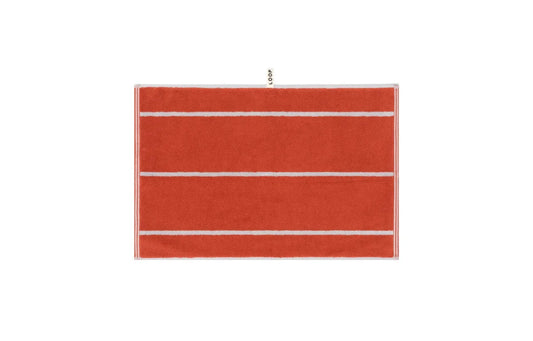 Loop Home HAND TOWEL - TERRACOTTA/STONE - PINSTRIPE