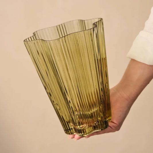 Floral Interiors Vase Ripple Ruffle Olive