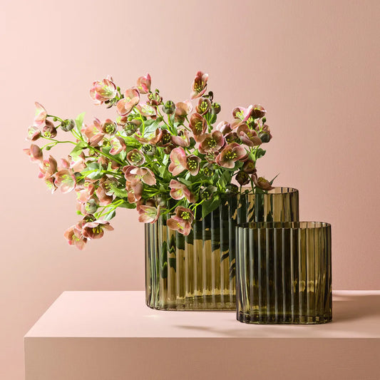 Floral Interiors Ripple Vase Oval Olive