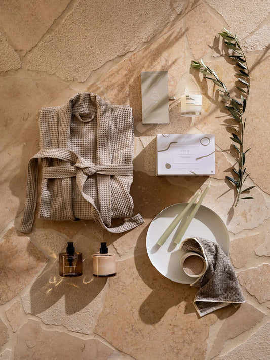 LM Home Spa Waffle Bath Robe Oatmeal