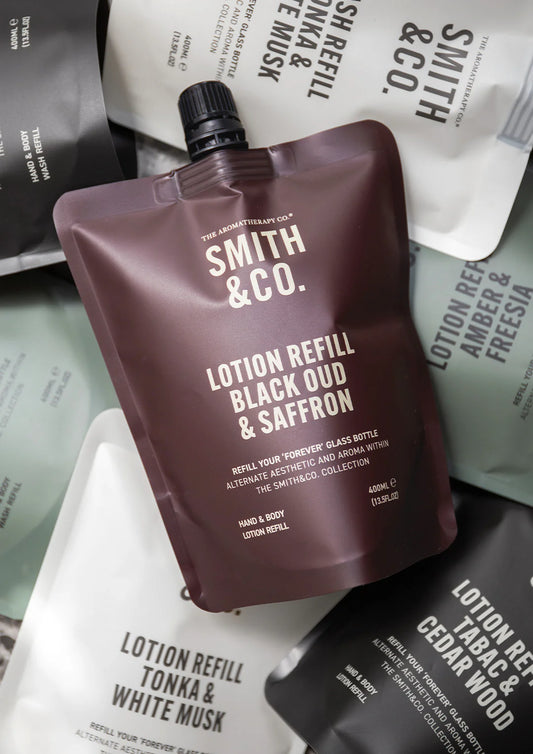Smith & Co Black Oud & Saffron Lotion Refill 400ml