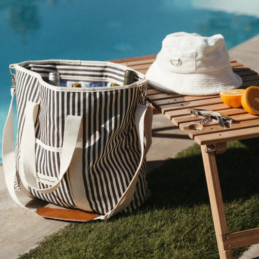 Business & Pleasure THE COOLER TOTE BAG - LAUREN'S NAVY STRIPE