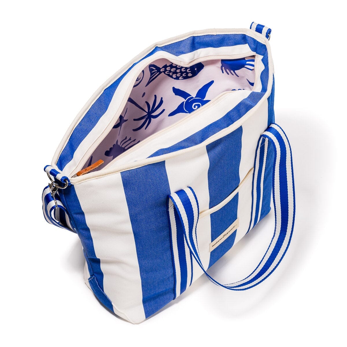 Business & Pleasure THE COOLER TOTE BAG - CREW MEDITERRANEAN BLUE STRIPE