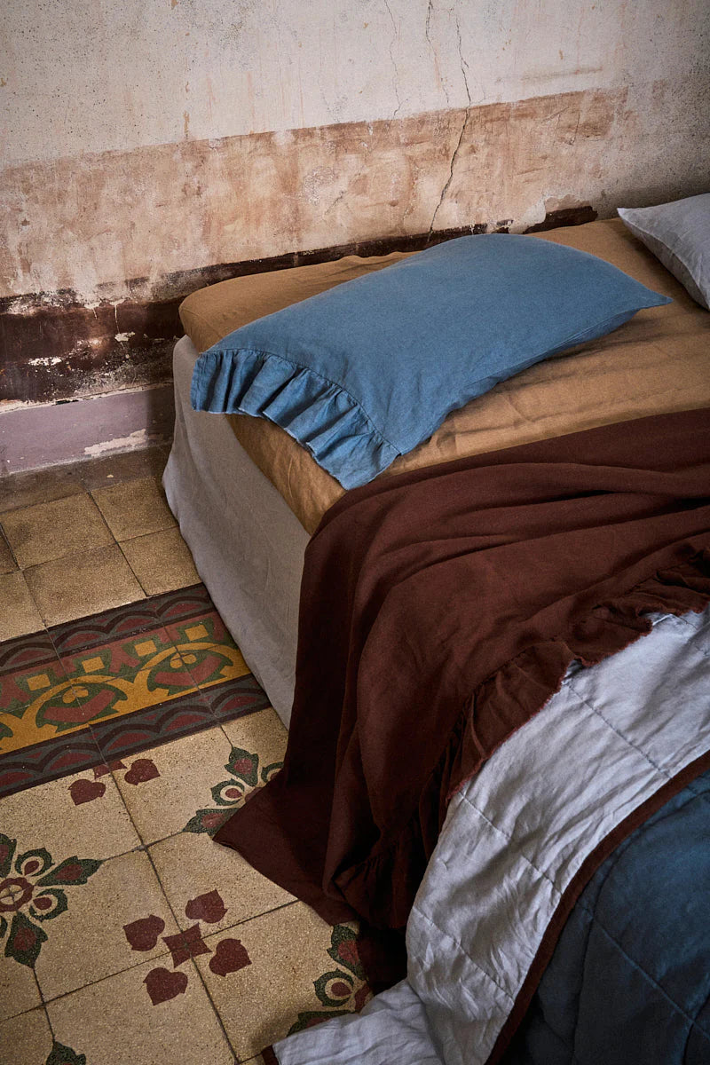 Society Of Wanderers Chocolate Flat Sheet Queen