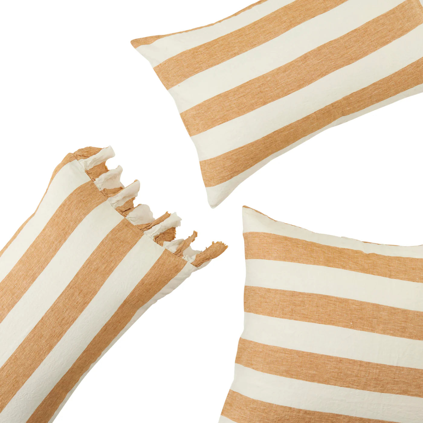 Society Of Wanderers Turmeric Stripe Pillowcase Sets Ruffle