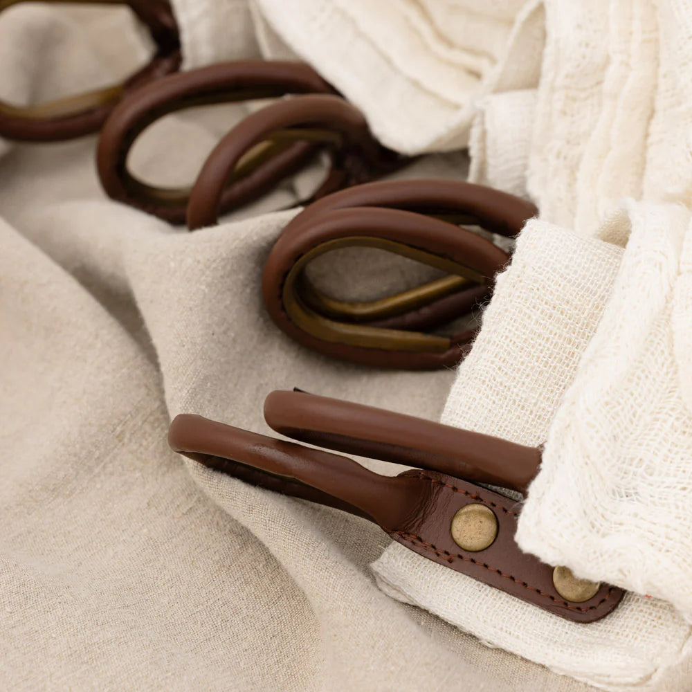 Eadie Lifestyle Pre Order Aira Linen Curtain with Tan Leather Rings