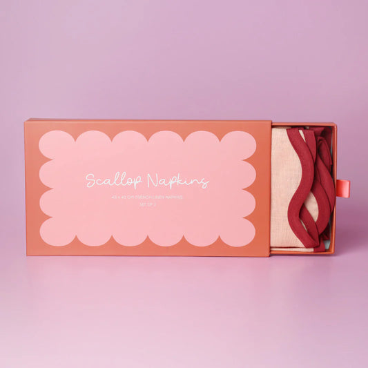 Sage & Cooper Scallop Napkins Raspberry/Guava 2pc