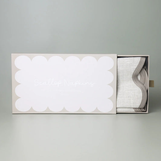 Sage & Cooper Scallop Napkins 4pc Beige / Brown