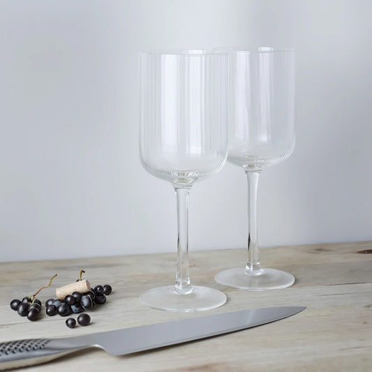 Ivy Ribbed Wine Glasses (S4)