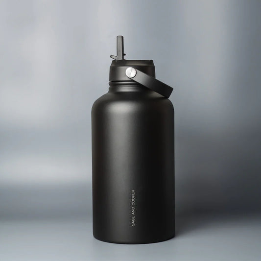 Sage & Cooper Insulated Drink Bottle Black 1.8L