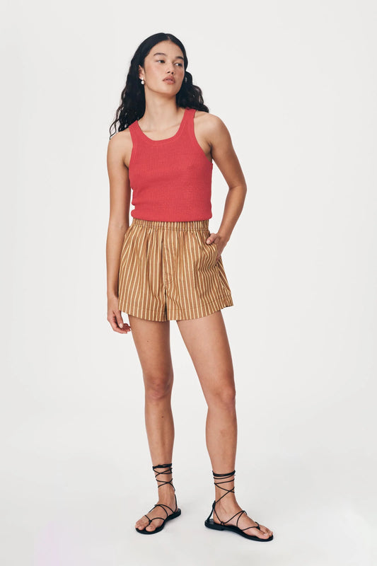Rowie Rocco Boxer Shorts Tan Stripe Medium