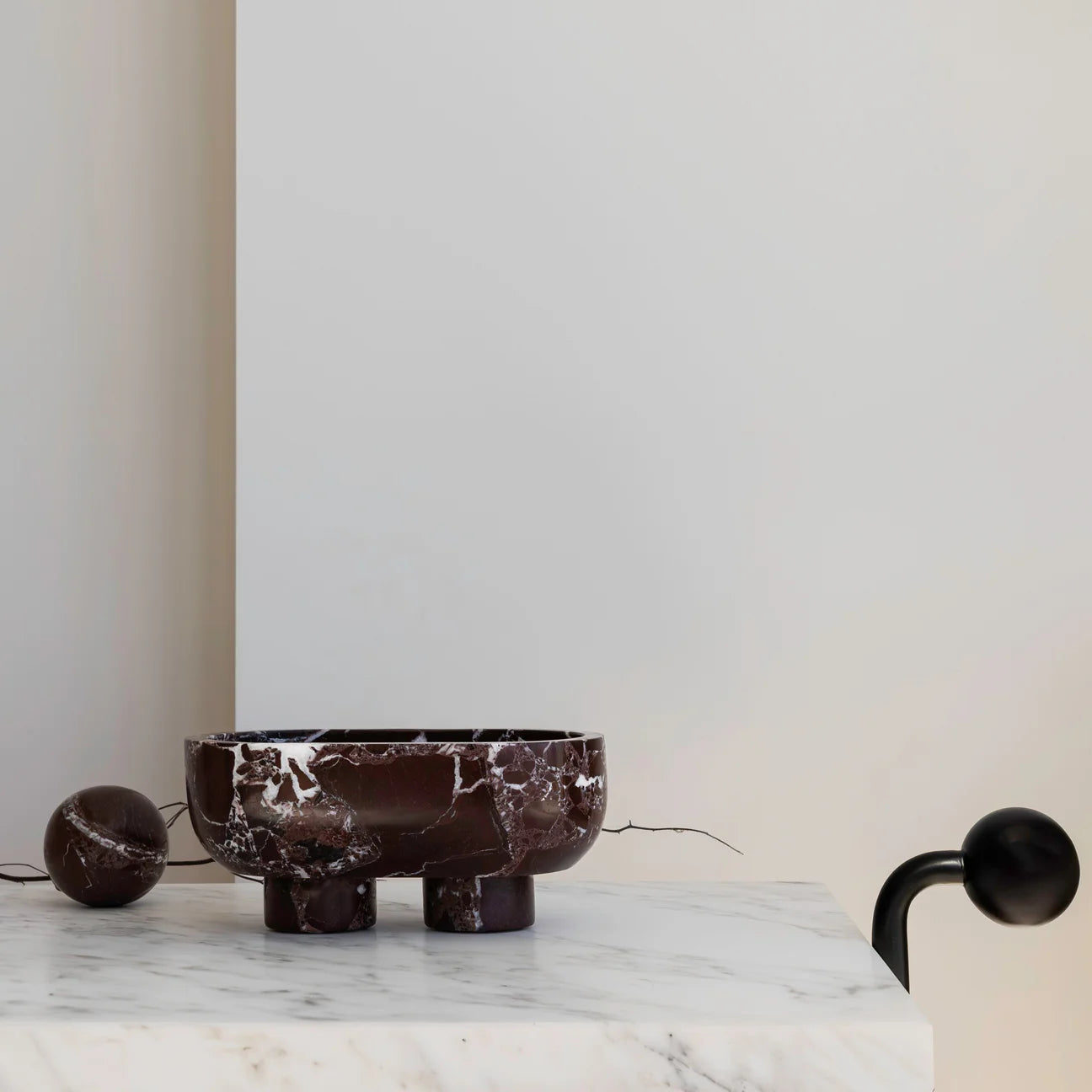 Co Theory The Muse Footed Oval Tray Rosso Levanto