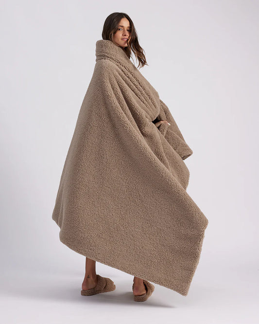 Hommey Faux Fur Throw Blanket Warm Grey