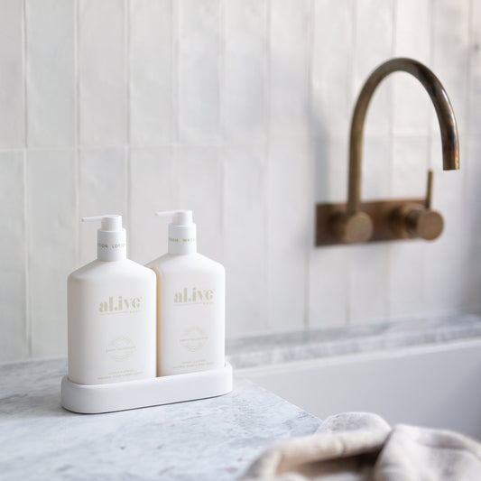 AL.IVE BODY WASH & LOTION DUO + TRAY - MANGO & LYCHEE