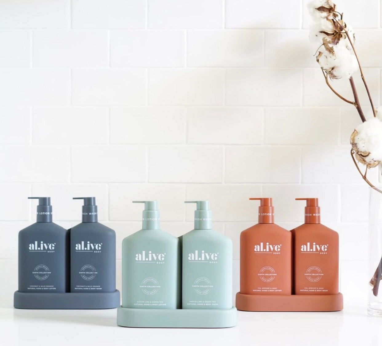 AL.IVE BODY WASH & LOTION DUO WITH TRAY COCONUT & WILD ORANGE